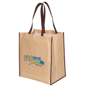 TO7244-KRAFT PAPER TOTE-Natural with brown handles